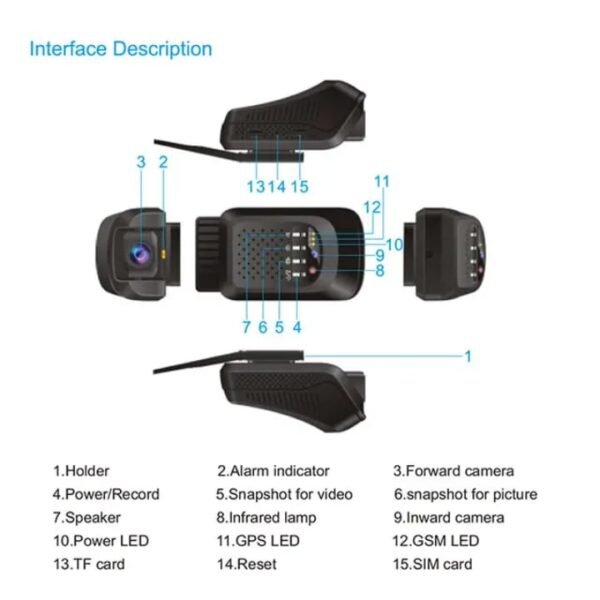 Jimi JC120 4G Road-Facing Mini GPS DashCam - Image 5